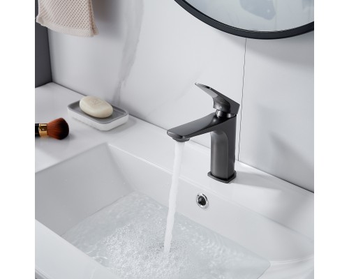 Смеситель для раковины Shevanik S4201T, оружейная сталь