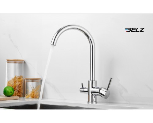 Смеситель для кухни с подключением фильтра BELZ B76801, хром