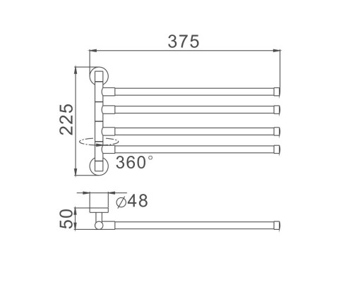 Полотенцедержатель D-Lin D255111, черный