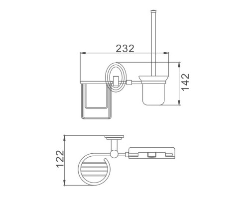 Ершик с держателем освежителя D-Lin D272310, хром