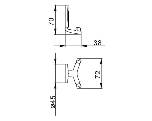 Крючок для ванной комнаты двойной FRAP F3305-2, хром