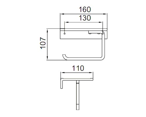 Держатель для туалетной бумаги с полочкой FRAP F30603-16, черный