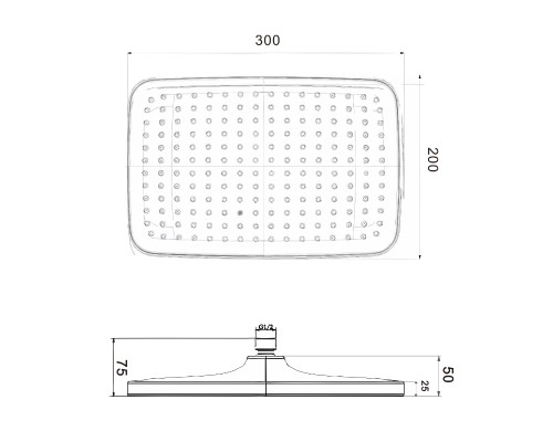 Верхний душ D-Lin D61073, черный