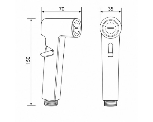 Лейка для гигиенического душа FRAP F022-19, оружейная сталь