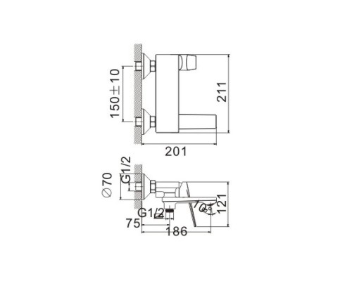 Смеситель для ванны BELZ B60533-7, черный