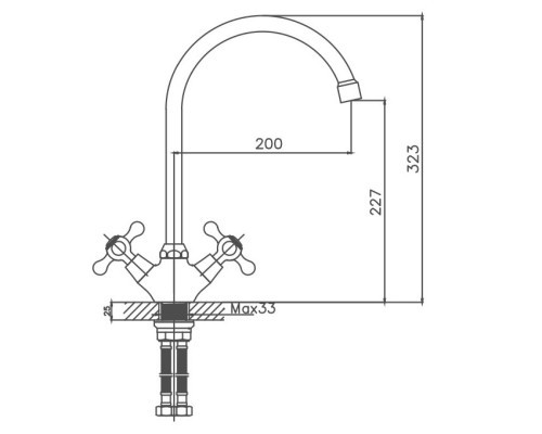 Смеситель для кухни Cron CN4308-8, белый