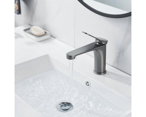 Смеситель для раковины Shevanik S6201T, оружейная сталь