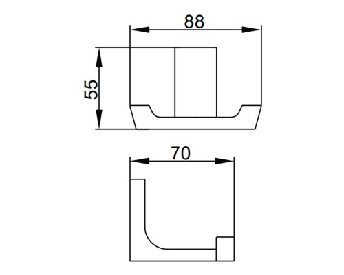 Крючок для ванной комнаты двойной FRAP F30605-2, хром