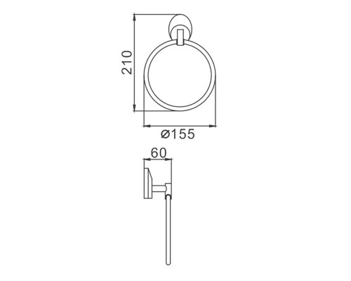 Кольцо для полотенец FRAP F1604, хром