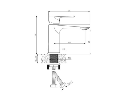 Смеситель для раковины BELZ B10679, хром