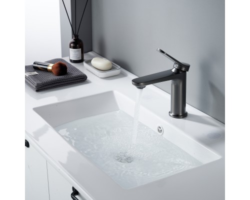 Смеситель для раковины Shevanik S4301T, оружейная сталь