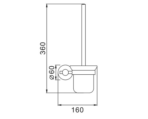 Ершик для унитаза FRAP F30210, черный