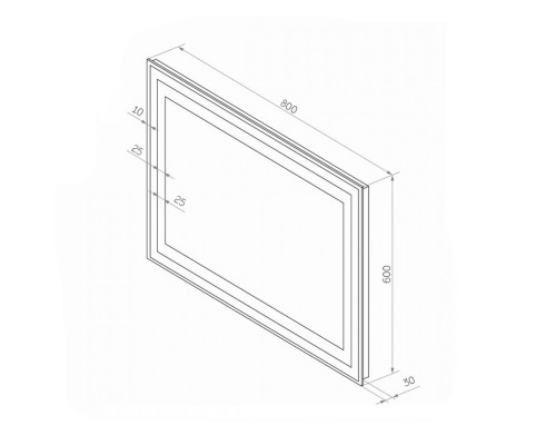 Зеркало Maretti Ария AR148060P16EL 80x60 см