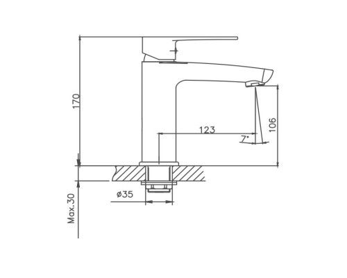 Смеситель для раковины Cron CN10523, хром