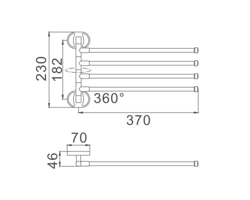 Полотенцедержатель D-Lin D255700, хром