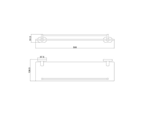 Полка стеклянная BELZ B90507, вороненая сталь