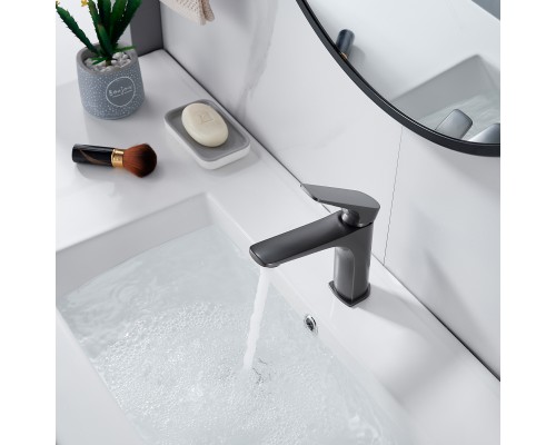 Смеситель для раковины Shevanik S4201T, оружейная сталь