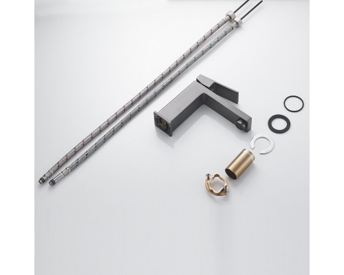 Смеситель для раковины Shevanik S9601T, оружейная сталь