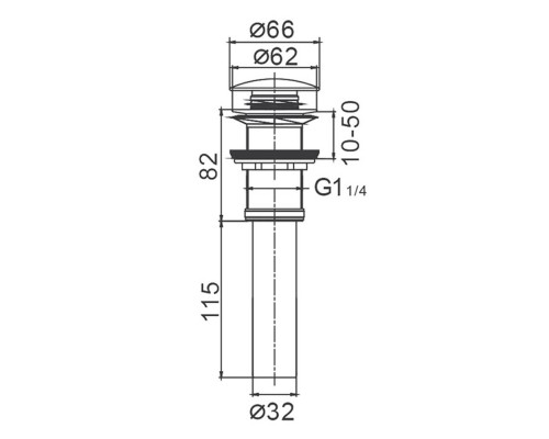 Донный клапан Frap F65, хром