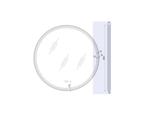 Зеркало Maretti Елена EA1480R03EL 80x80 см