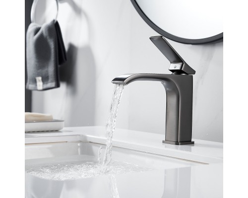 Смеситель для раковины Shevanik S4001T, оружейная сталь
