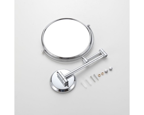 Косметическое зеркало с увеличением настенное FRAP F6108, хром