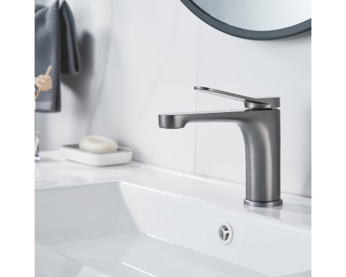 Смеситель для раковины Shevanik S6201T, оружейная сталь