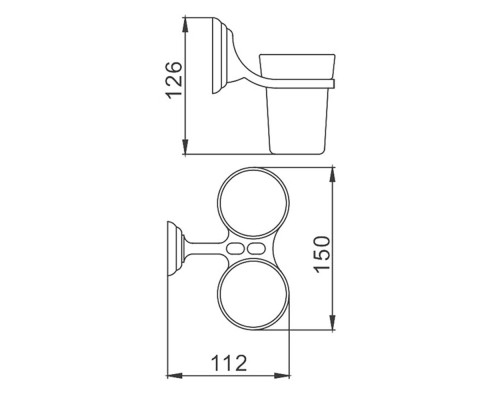 Стакан для ванной двойной FRAP F1508, хром