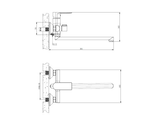 Смеситель для ванны BELZ B22679, хром