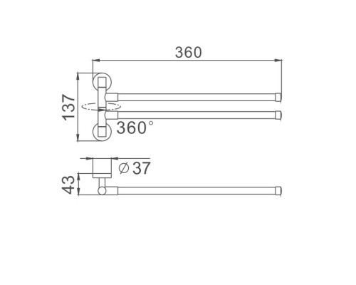 Полотенцедержатель D-Lin D253100, хром
