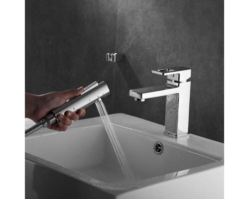 Смеситель для раковины с гигиеническим душем Shevanik S8271, хром