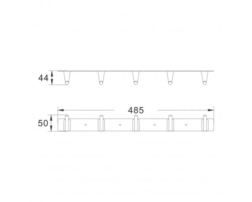 Планка с 5 крючками Shevanik SG5751H, черный