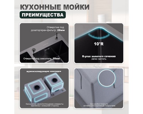 Кухонная мойка Splenka S706.7843.09, графит