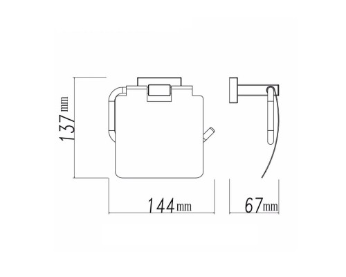 Держатель для туалетной бумаги Shevanik SG5605T, оружейная сталь