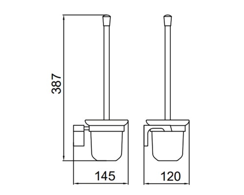 Ершик для унитаза FRAP F30610-6, черный