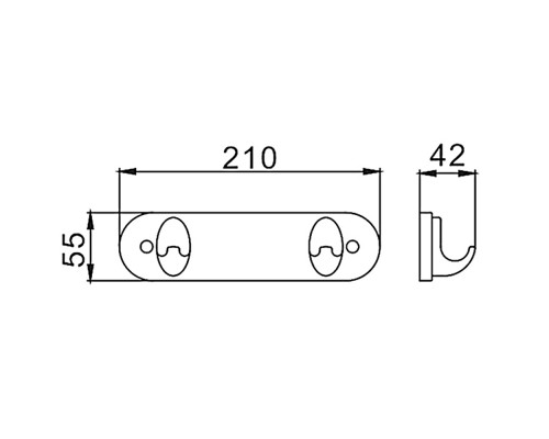 Планка с крючками FRAP F1505-2, хром