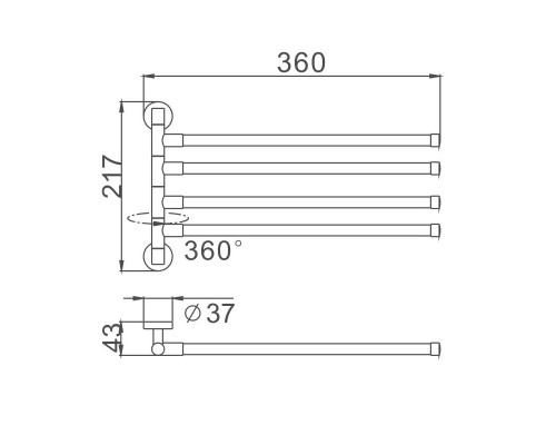 Полотенцедержатель D-Lin D255100, хром