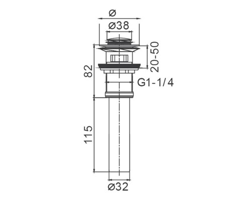 Донный клапан с переливом Frap F66-2, хром