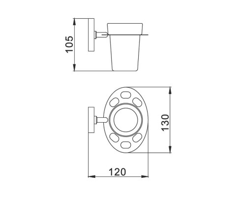 Стакан для ванной комнаты D-Lin D211700, хром