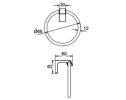 Кольцо для полотенец FRAP F30604-9, оружейная сталь