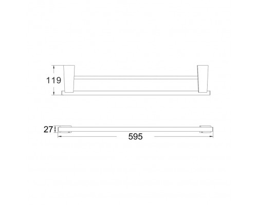 Полотенцедержатель двойной Shevanik SG5727, хром