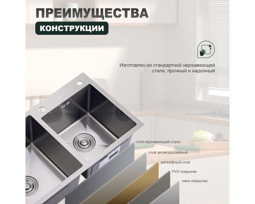 Кухонная мойка Splenka S706.7843.05, сатин