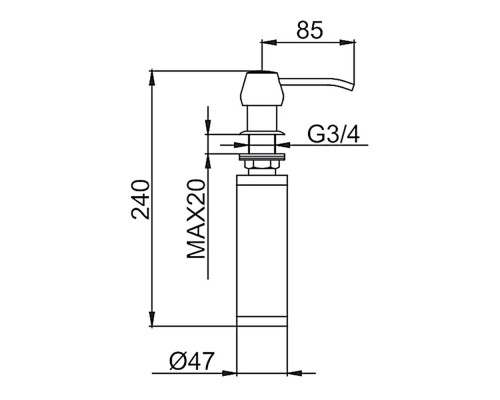 Дозатор для моющего средства (встраиваемый) FRAP F405, хром