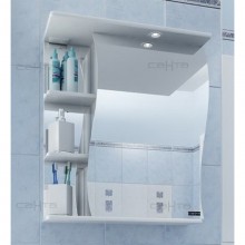 Зеркальный шкаф 50x72 см белый глянец Санта Волна 101008