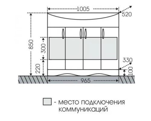 Тумба белый глянец 96,5 см Санта Верона 700114