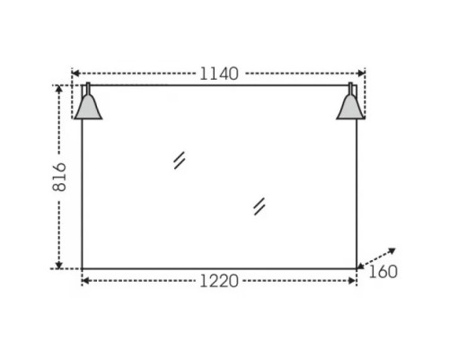 Зеркало 122x81,6 см белый глянец Санта Монарх 700206