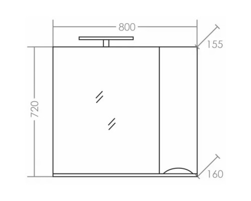 Зеркальный шкаф 80x72 см белый глянец Санта Сатурн 700275