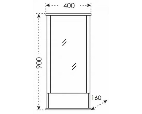 Зеркальный шкаф 40x90 см белый глянец R Санта Вегас 700176