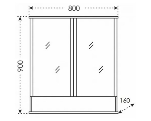 Зеркальный шкаф 80x90 см белый глянец Санта Вегас 700180