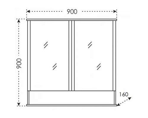 Зеркальный шкаф 90x90 см белый глянец Санта Вегас 700181